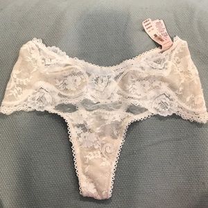 High rise lace thong